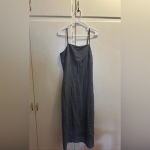 Old Navy Geometric Floral Maxi Dress Size 6 Spaghetti Strap Back Slit